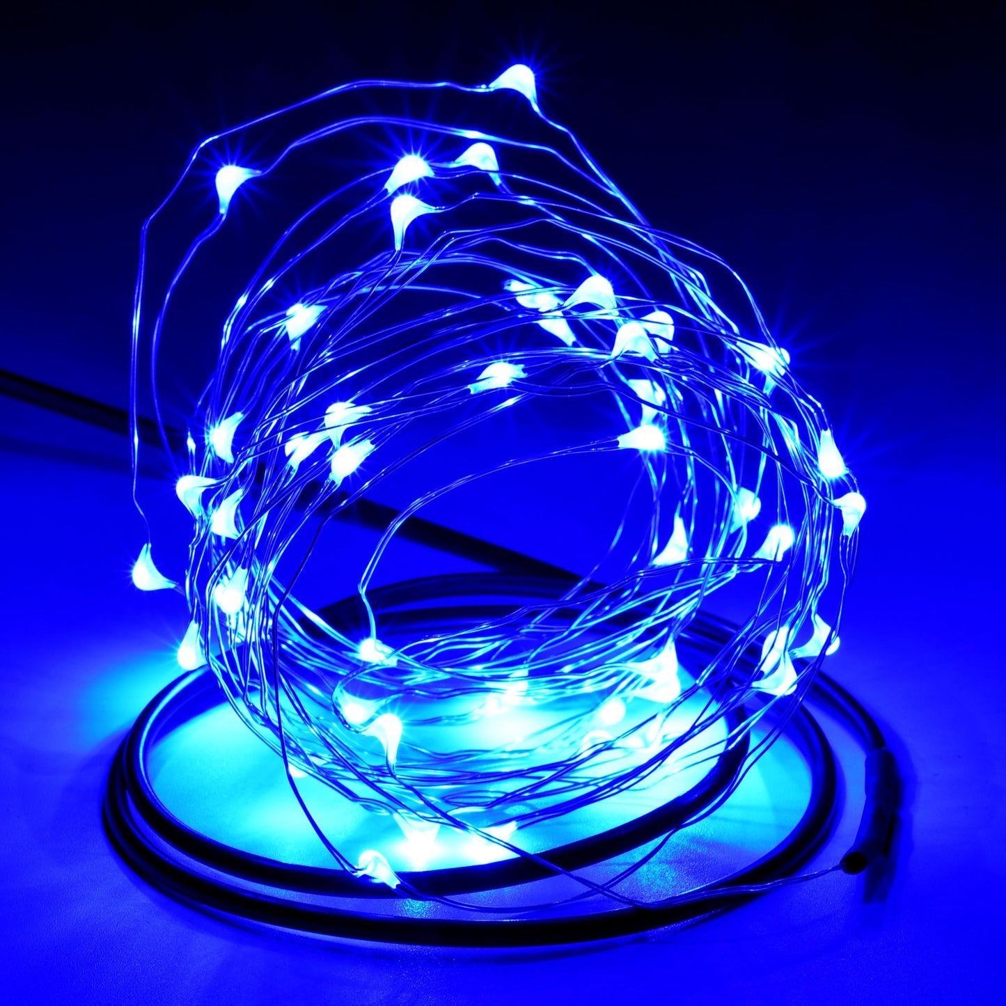 Karlling Usb Plug In Led Fairy Lights 5 Packs Of 50 Led Bulbs 16 Ft Silver Wire Waterproof Starry String Lights For Bedroom Patio Garden Party Wedding Commercial Lighting (Blue)