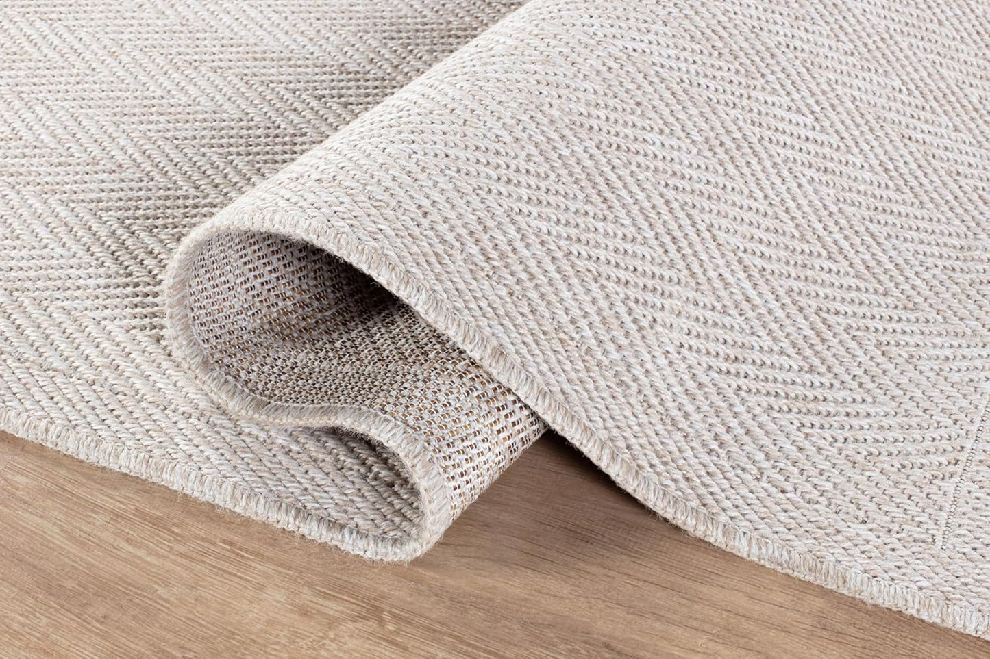 CAMILSON Easy Jute Rug 6x9, Indoor Outdoor Off-White Color Fiber Area Rugs for Living Room Patio and Bedroom Rug Herringbone Seagrass Woven Design Easy-Cleaning, Washable Outside Carpet Alfombras 6x9