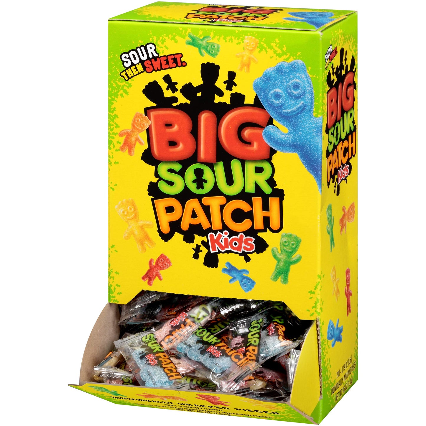 Sour Kids Big Kids Individually Wrapped Soft & Chewy Candy 240 Count Display Box Sour Gummy Candy