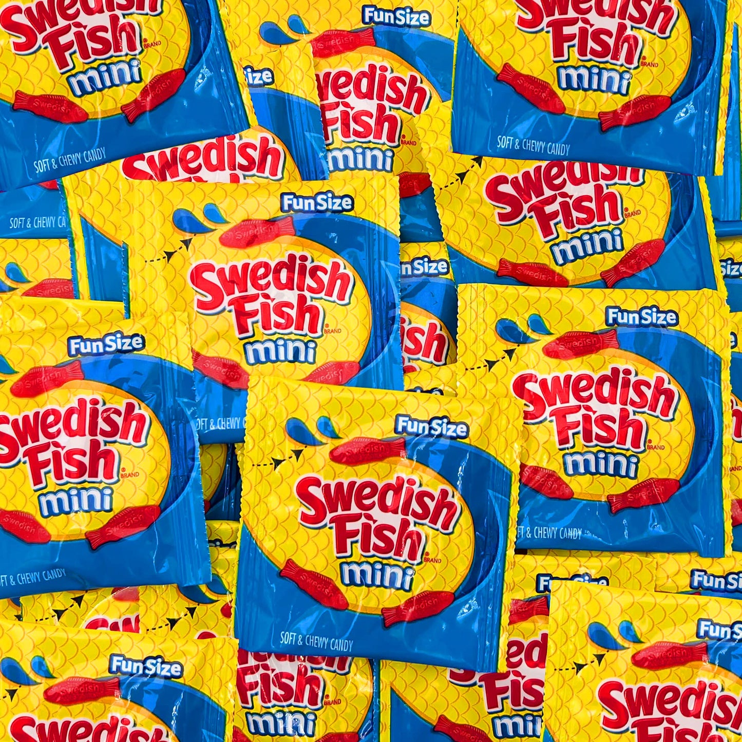 Candykrave Swidish Fish Mini Soft and Chewy Fun Size Candy Variety Pack Bulk Gummy Candy Individually Wrapped 1Pound (35 Count).