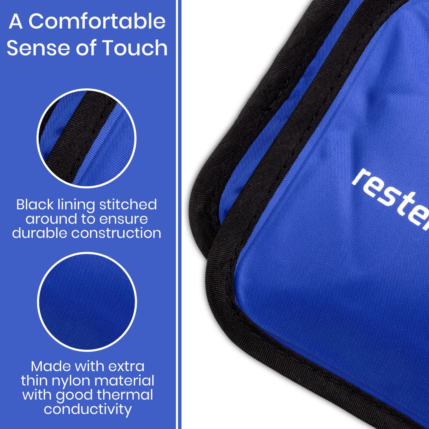 Rester's Choice Gel Cold & Hot Packs (2-Piece Set) Medium 5x10 in. Reusable Warm or Ice Packs for Injuries, Hip, Shoulder, Knee, Back Pain – Hot & Cold Compress for Swelling, Bruises, Surgery