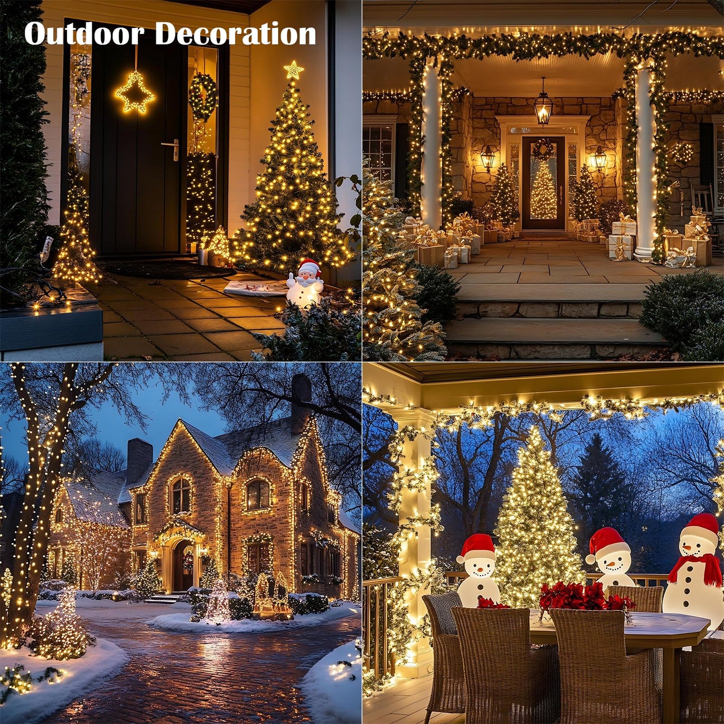 Zeluxdot 66Ft Fairy Lights, 200 Leds Waterproof String Lights, Warm White, Copper Wire, 8 Modes For Indoor/Outdoor Decorations
