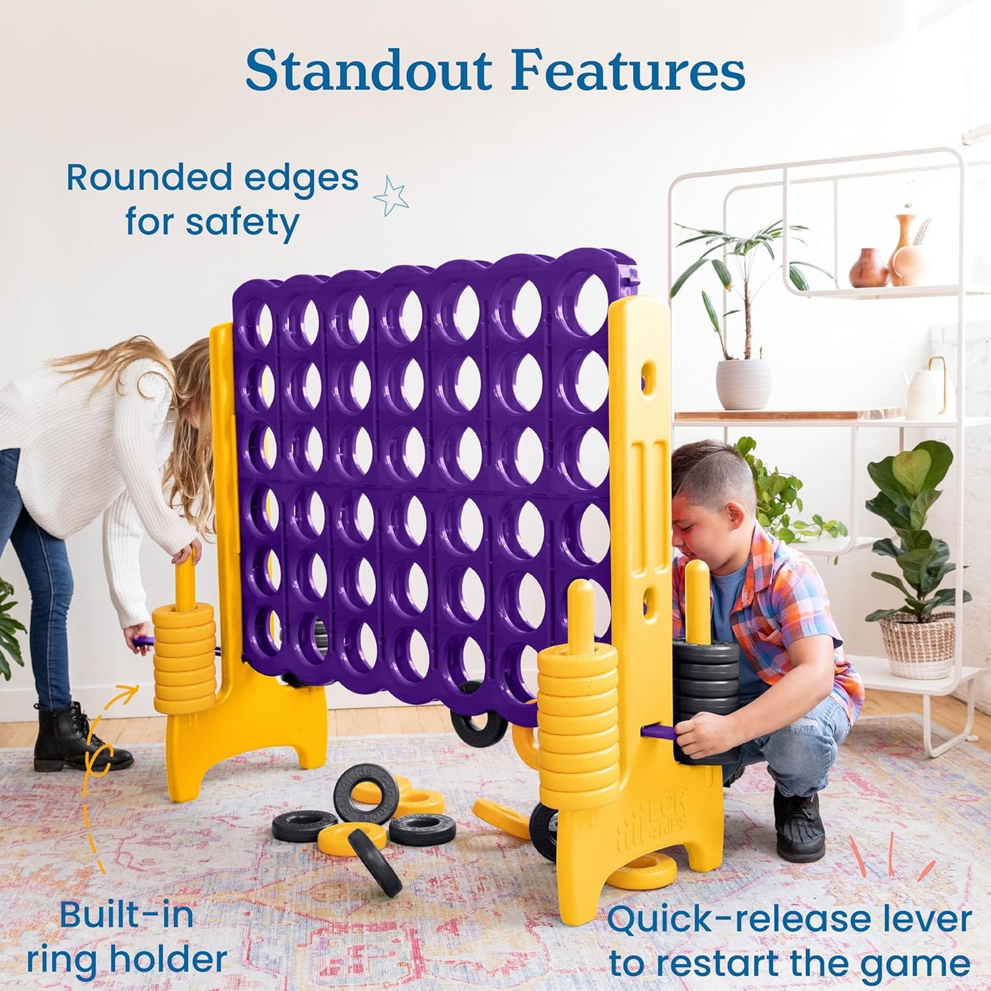 ECR4Kids Jumbo 4-To-Score, Giant Game, Purple/Gold