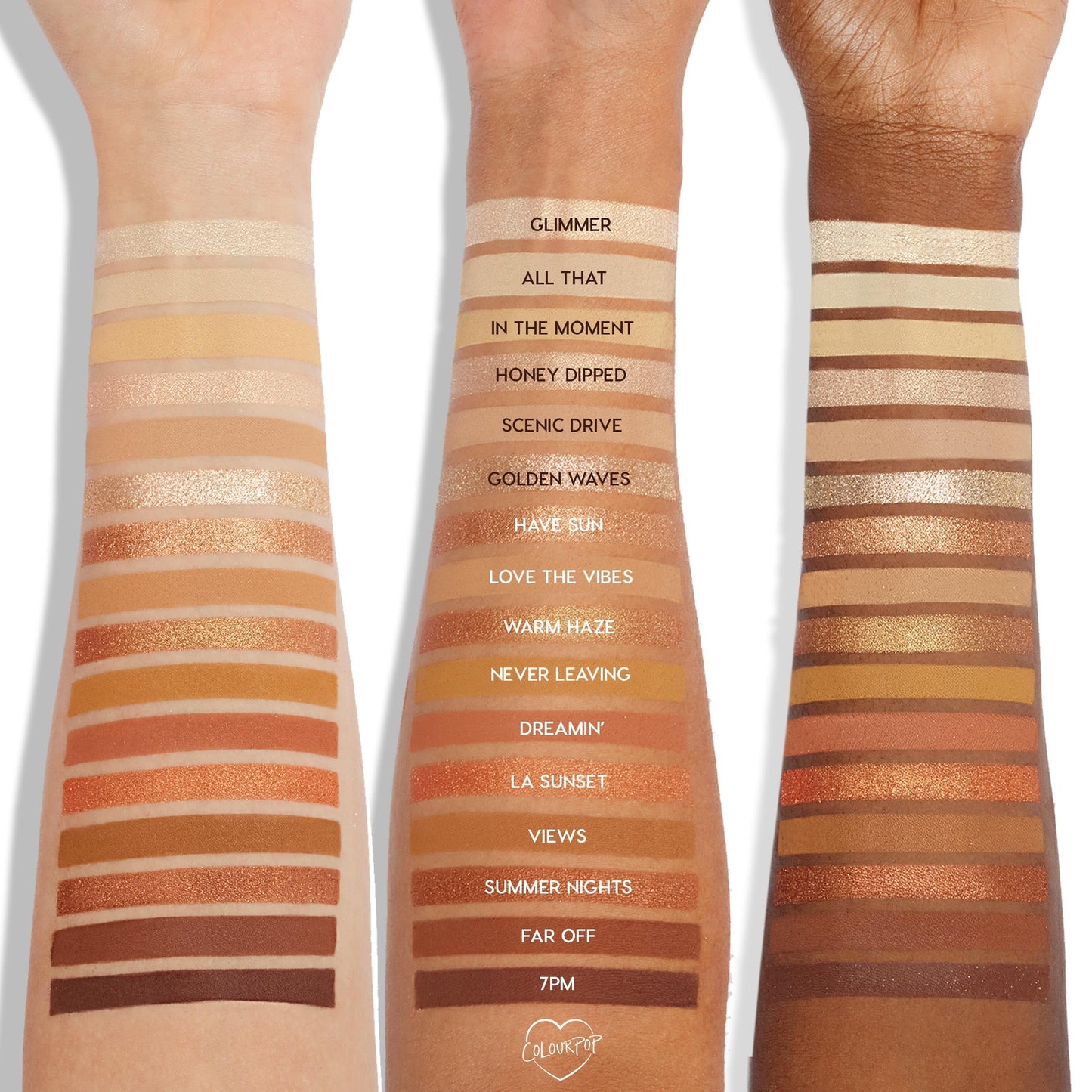 ColourPop Golden Hour Eyeshadow Palette - Sunset Tone Eye Makeup Palette with Duo-Chrome, Metallic, Matte Sparkle & Glitter Fini