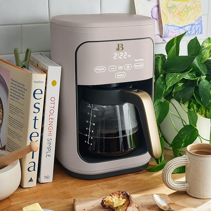 Beautiful Large Capacity 14-Cup Programmable Coffee Maker with 1-4 Cup Mode & Charcoal Filter by Beautiful