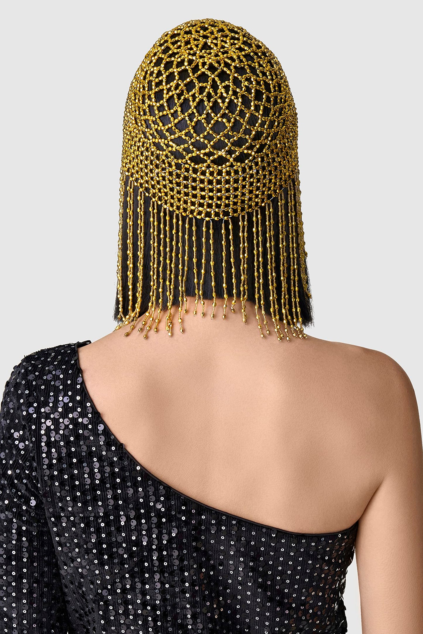 BABEYOND 1920s Beaded Cap - Roaring 20s Flapper & Cleopatra Headpiece for Gatsby Themed Party