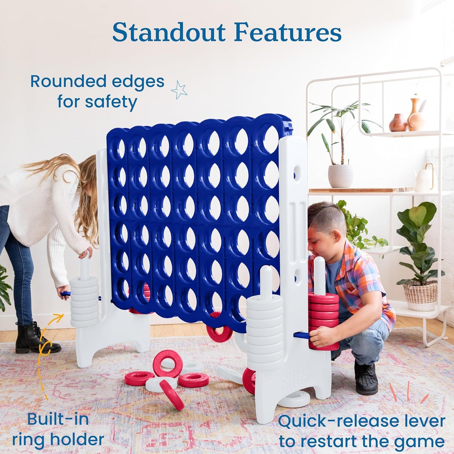 ECR4Kids Jumbo 4-To-Score, Giant Game, Red/White/Blue