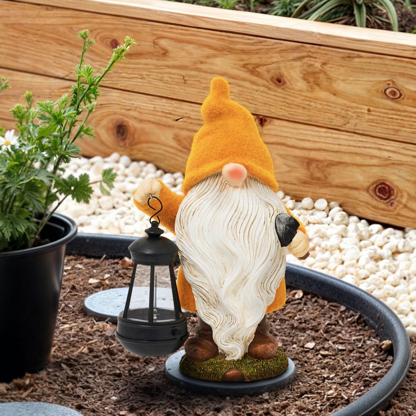 TeresaS Collections Fall Decor Fall Gnome Decor Autumn Garden Gnomes Holding Lantern With Solar Lights Waterproof Resin Outdoor Fall Decor Fall Gifts Outdoor/Indoor 8