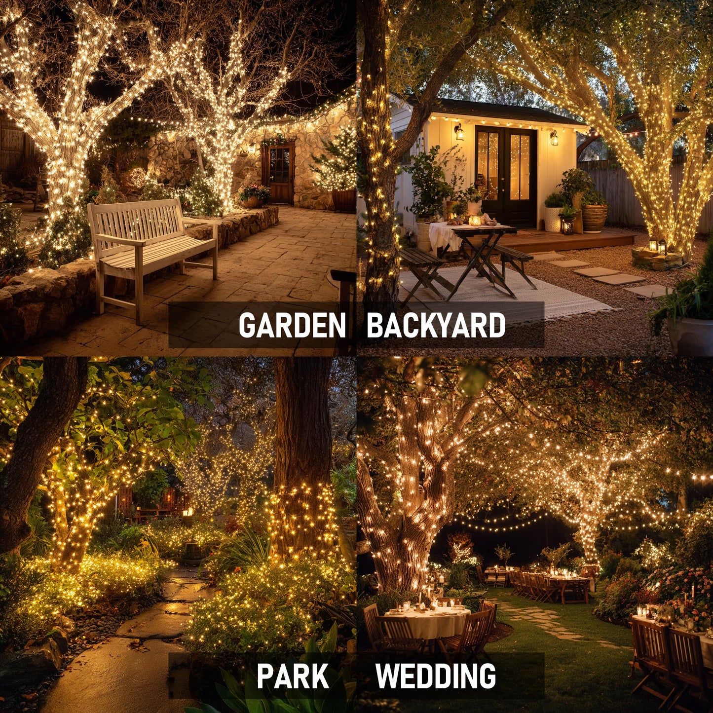 Tw Shine Christmas Lights 600 Led 196Ft Christmas String Lights Plug-In With 8 Modes Timer And Remote Waterproof Outdoor Decorations For Bedroom Wedding Party Yard Tree Decor Warm White