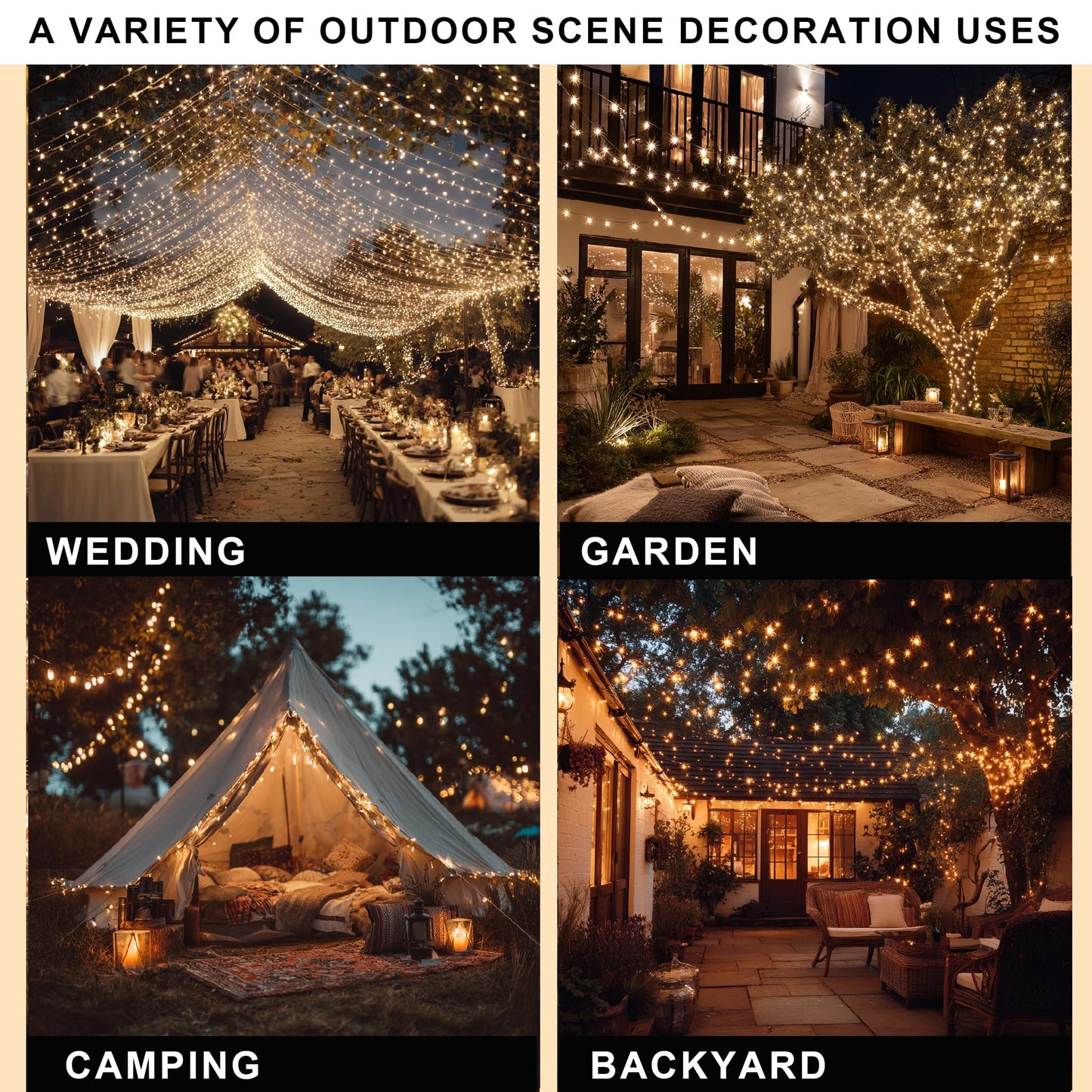 Dazzle Bright Christmas String Lights 600 Led 196 Ft Waterproof Green Wire String Lights With 8 Lighting Modes Timer Christmas Decorations Outdoor For Party Yard Garden Xmas Tree Decor Warm White