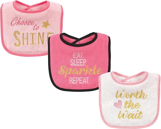 Luvable Friends Unisex Baby Cotton Terry Drooler Bibs with Fiber Filling