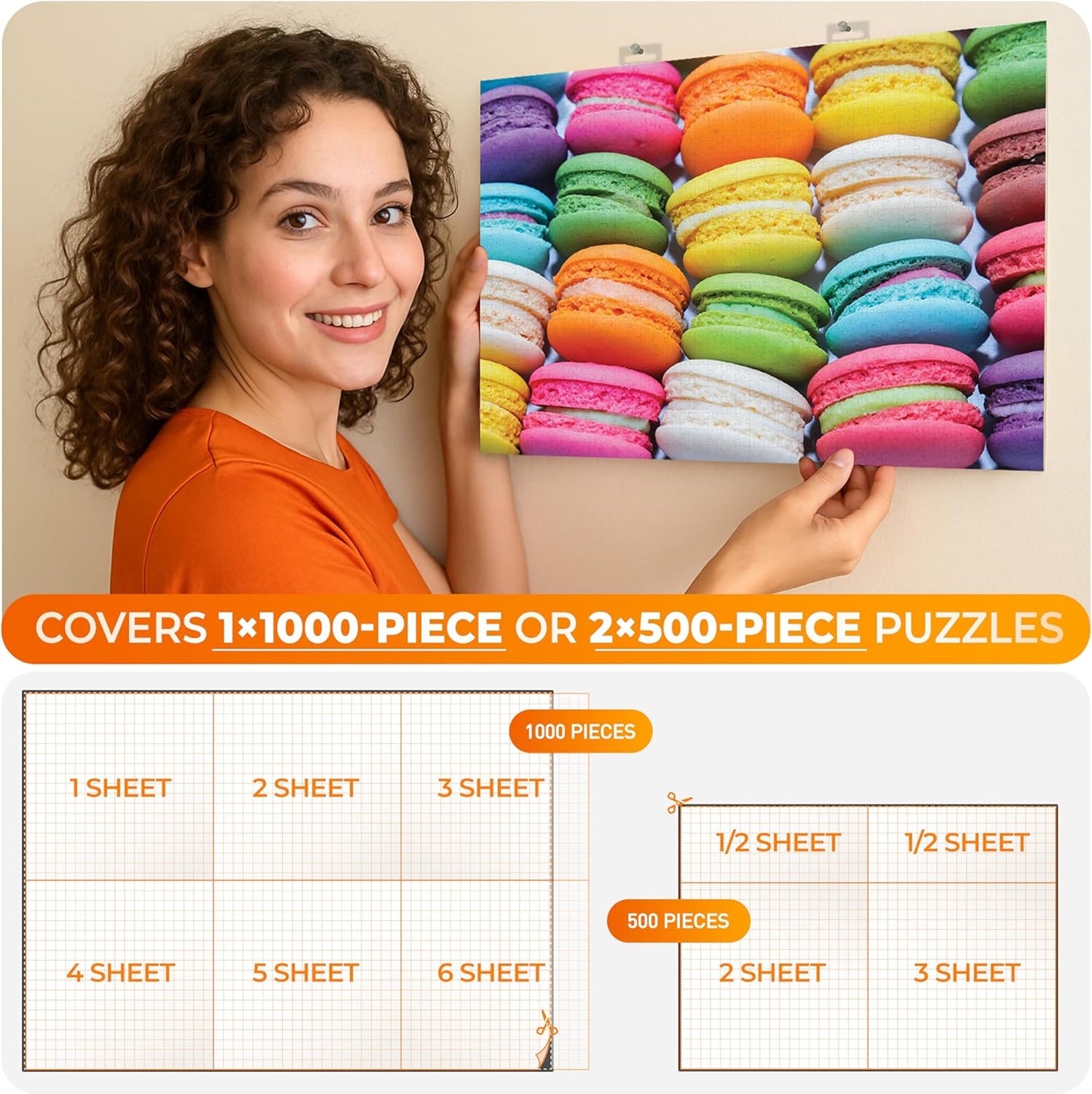 Newverest Gift Bundle of 2: Roll Up Puzzle Mat 1500 pcs & 6-Pack Puzzle Glue Sheets