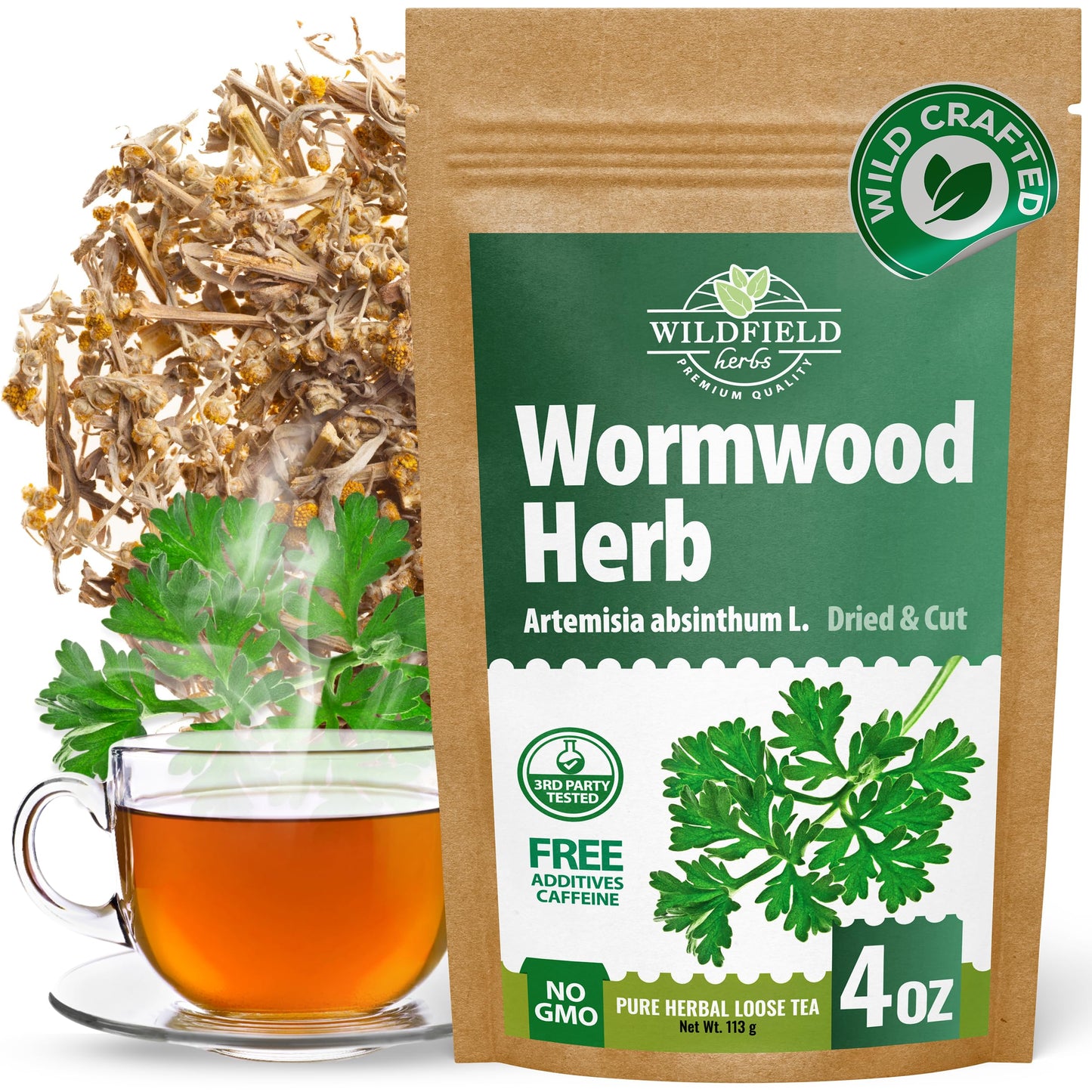4 oz. Wormwood Tea Wormwood Herb Dried Herb Tea (Artemisia Absinthium) - 113g Dry Wood Worm Artemisiae Absinthii Herba Artemisa