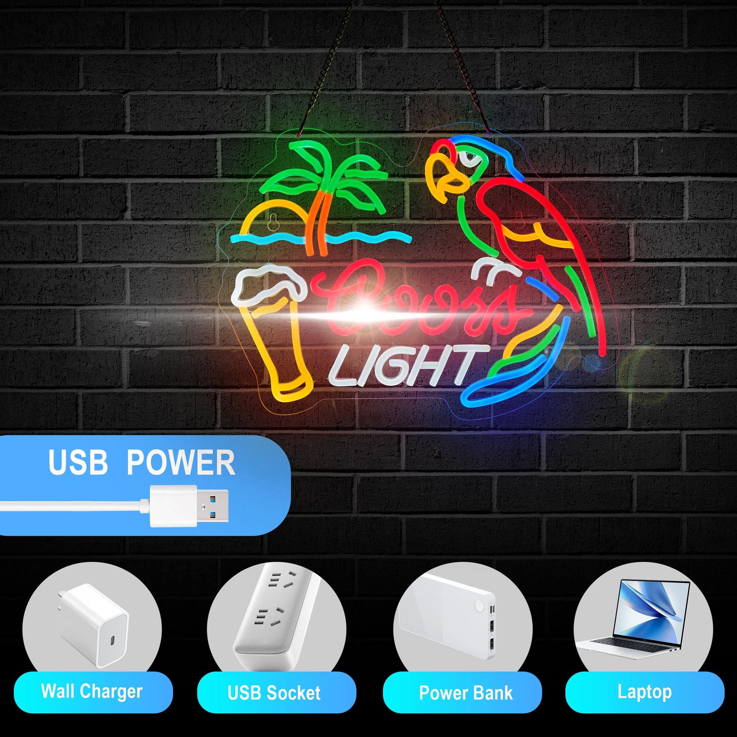 Bar Parrot Crs Light Neon Sign For malt-inspired Palm Tree Wall D?Cor Dimmable Switch Neon Led Light Up Signs With Usb Powered For Home Bedroom Man Cave Art Decor Gift