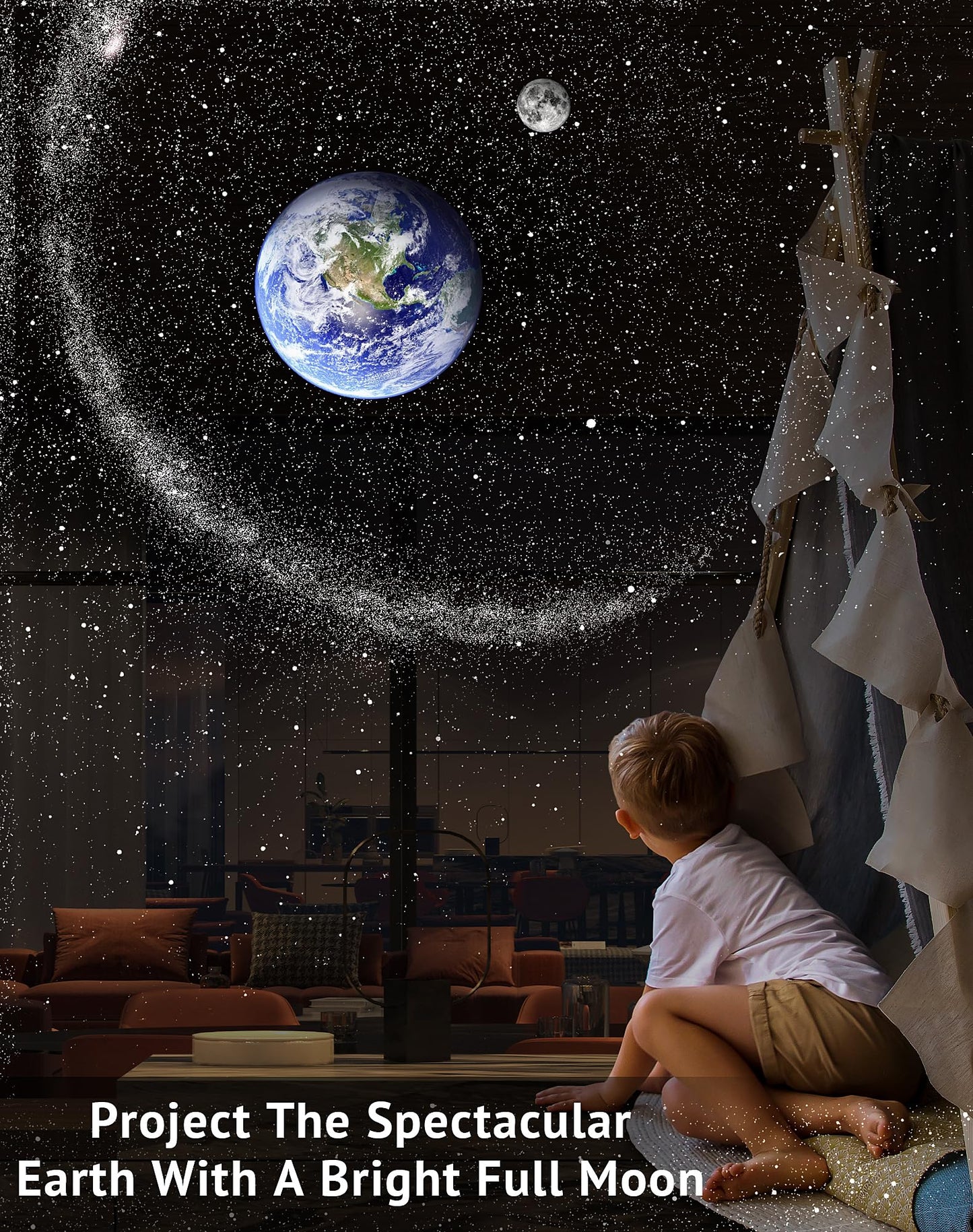 LaView Galaxy Star Projector, HD Projector for Kids, 130 ft² Projection Area, Blue, Model LV-X1-L-US