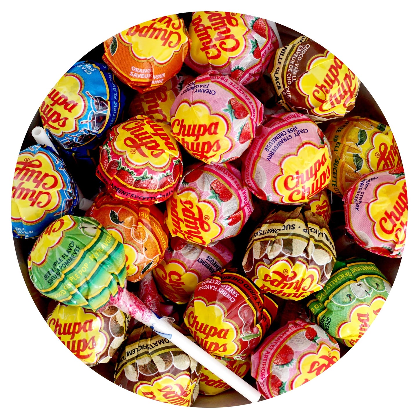 ChupaChups Assorted Lollipops 2 Pound Bulk Bag (Approx 64 Lollipops) Individually Wrapped The Hampton Popcorn & Candy Company