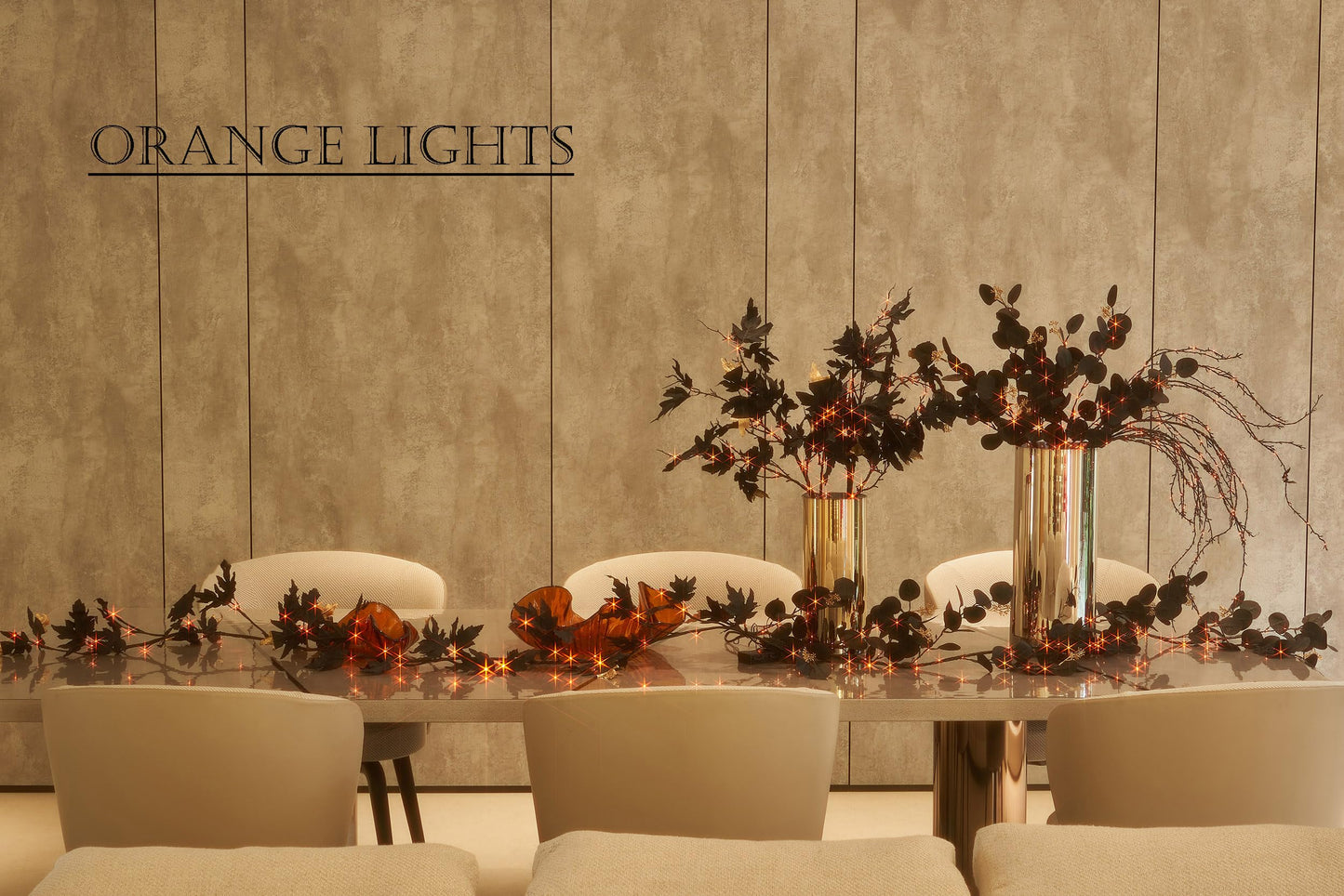 Litbloom Black Tree Branches With Lights 32In Battery Operated With Timer Lighted Halloween Maple Branches With 120 Orange And Warm White Led Lights For Fireplace Table Halloween Decoration