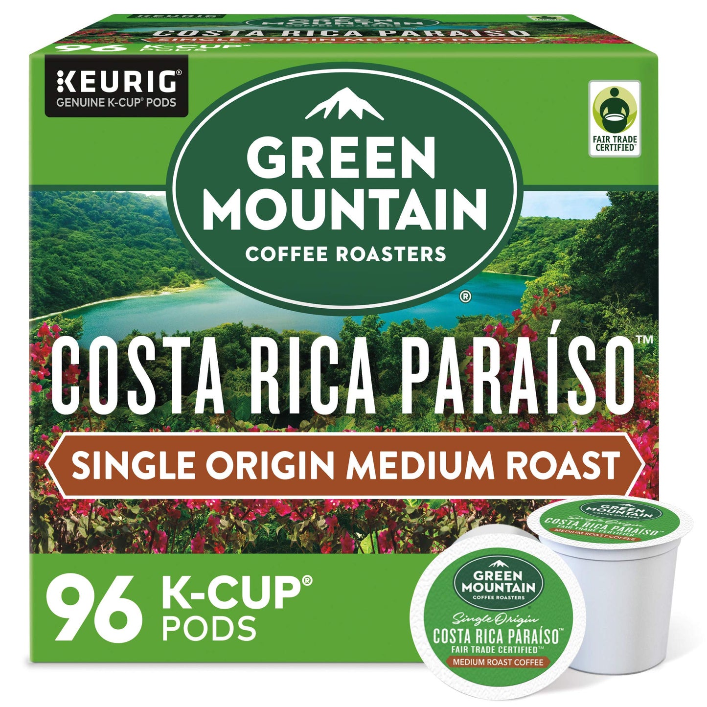 Green Mountain Coffee Roasters Costa Rica Paraiso Single-Serve K-Cup Pods, Medium Roast Coffee, 96 Count
