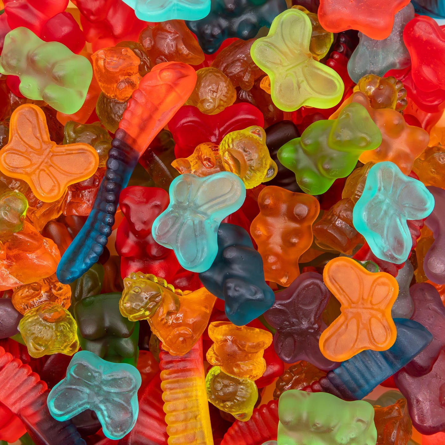 Gummy Candy Mix | 2 Pound Variety Pack | Gummy Worms Bears Butterflies 3D Bears 3D Dinosaurs | Assorted Fruit Flavors for Party Favors Goody Bags and Kids Events