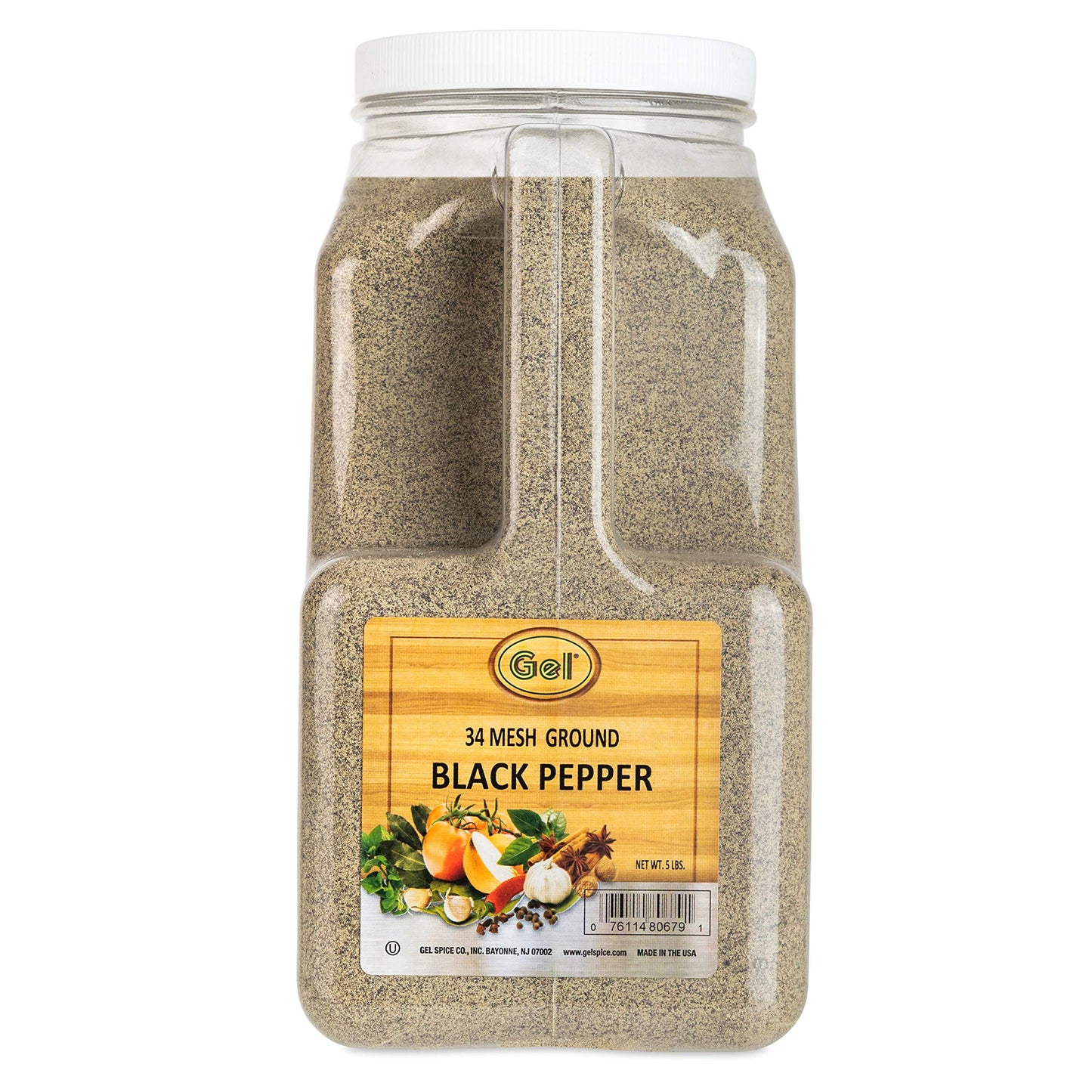 Gel Spice Fine Ground Black Pepper 34 Mesh 5 LB | Perfect Blending in Soups, Sauces, and for Lightly Dusting Baked Goods Bulk Re