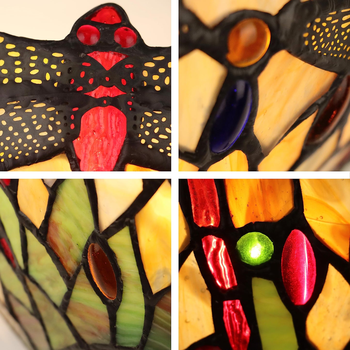 Chloe Lighting ANISOPTERA Dragonfly Wall Sconce 1-Light Black Finish 12in Wide Multicolor Glass Model CH32825DB12-WS1