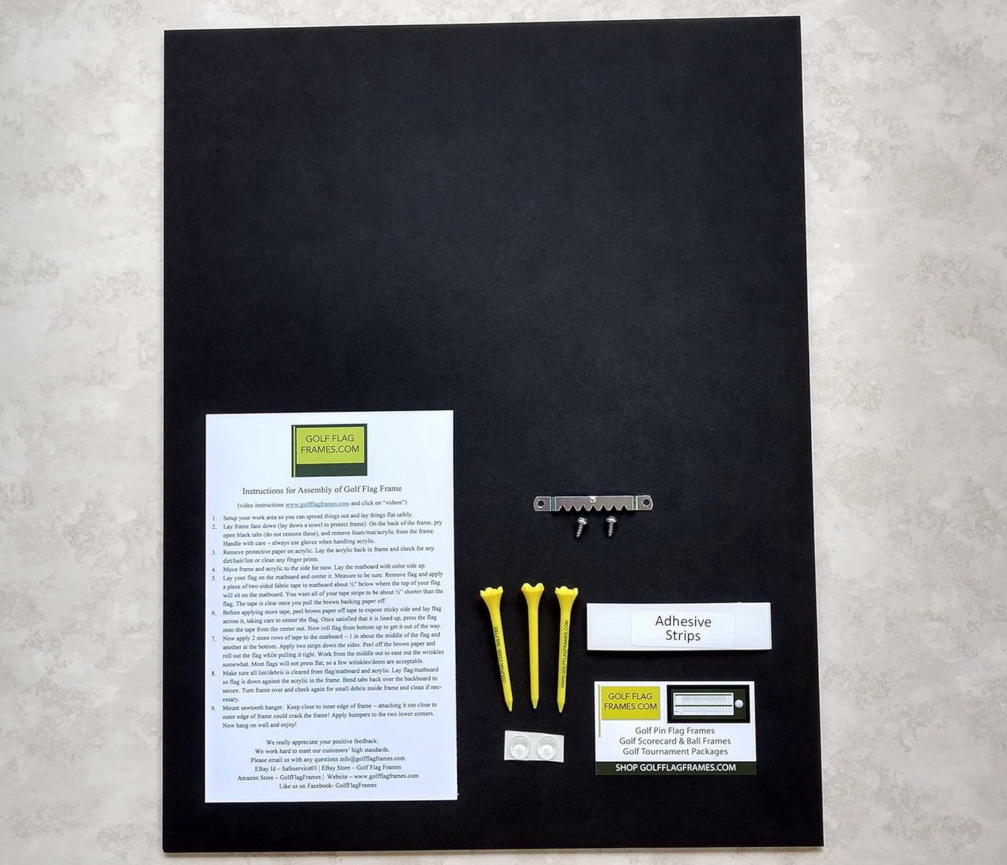 9x13 Brown Golf Scorecard Frame, Moulding brn-002, NEW Fairway Green Mat (holds approx. 6"x8" vertical card; card not included