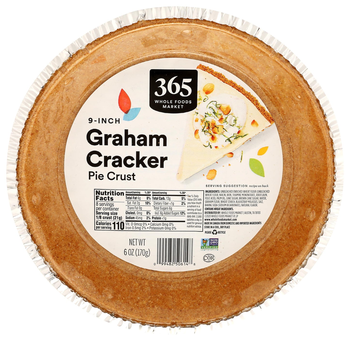 365 by Whole Foods Market Graham Cracker Pie Crust, 6 Ounce, Ideal for Baking and Desserts