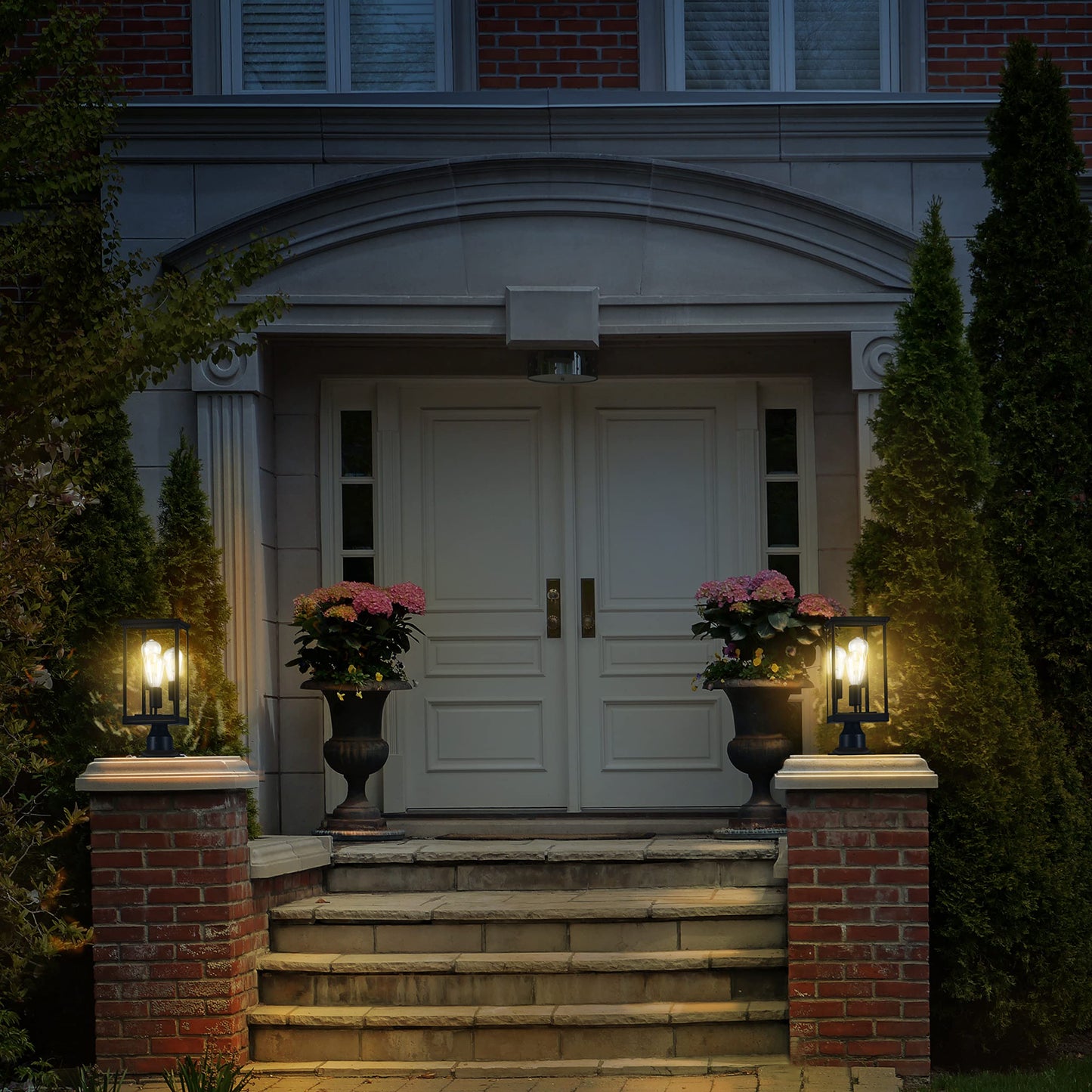 Design House Mayfield Outdoor Post Top Light With 3-Inch Pier Base Mount Fitter Black 590299