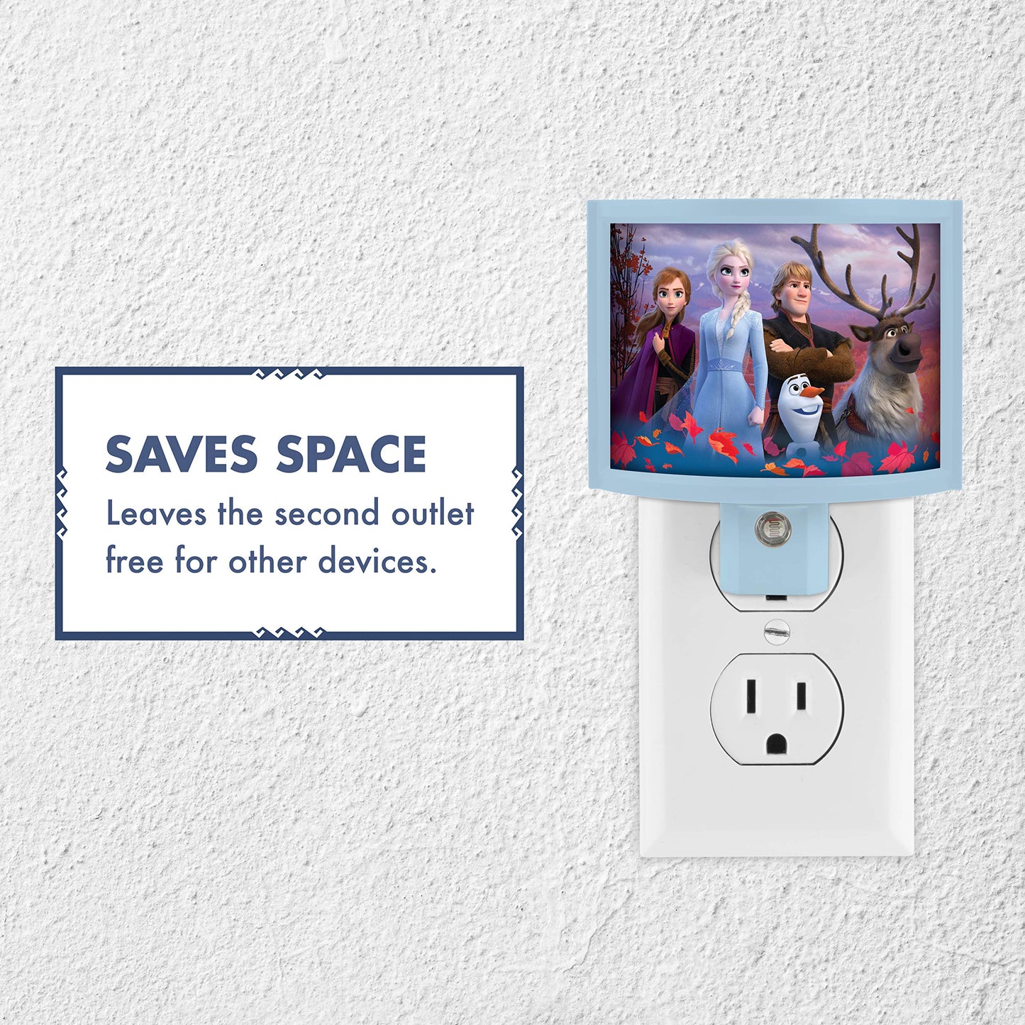 Disney Frozen LED Night Light, Wrap Shade, Plug-in, Dusk to Dawn, Model 46276, Ideal for Nursery & Girls Bedroom Decor