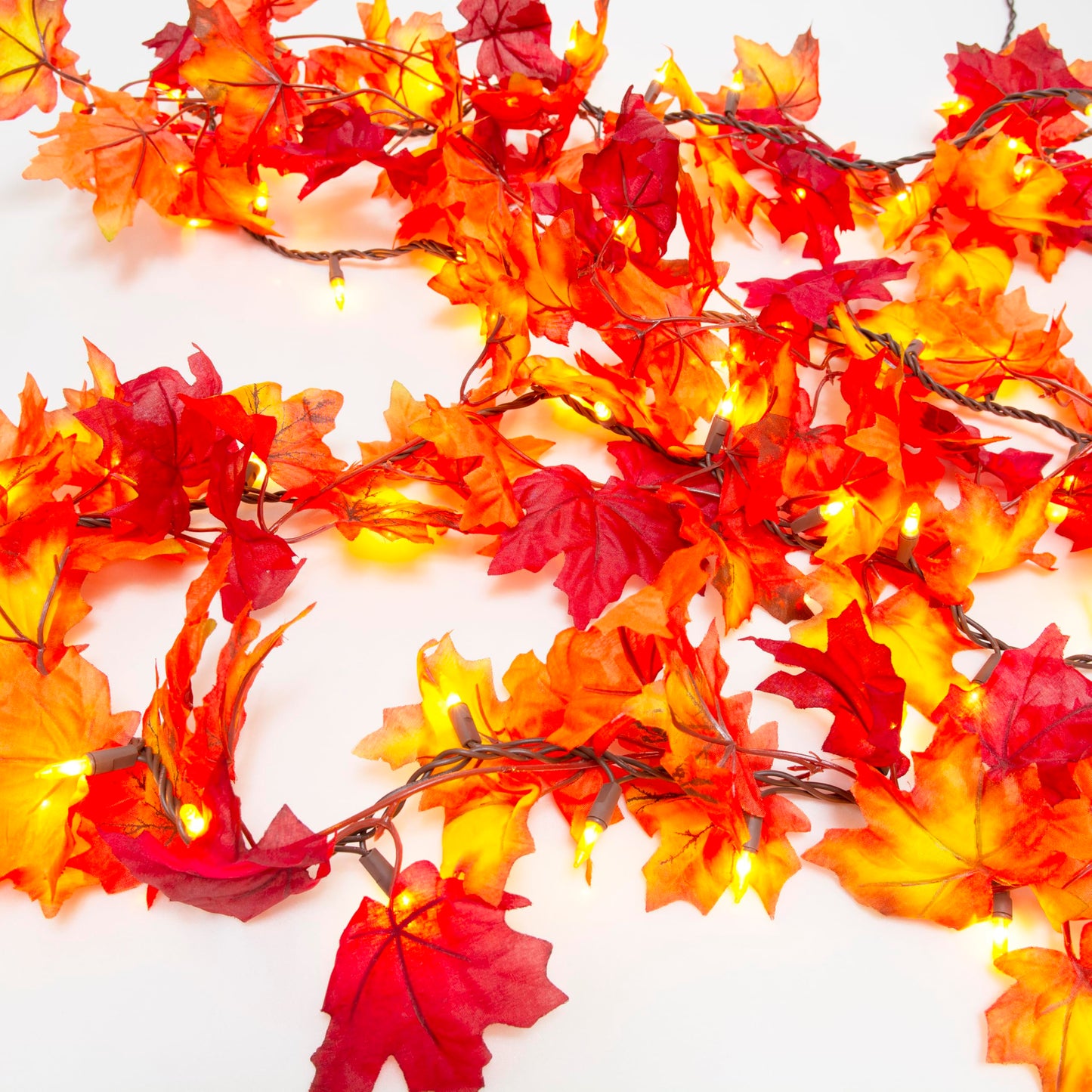 TIGOMOOV Thanksgiving Decorations for Home Maple Leaf String Lights, 9.16FT Thanksgiving Garland with Lights 50 Bulbs Lighted Fa