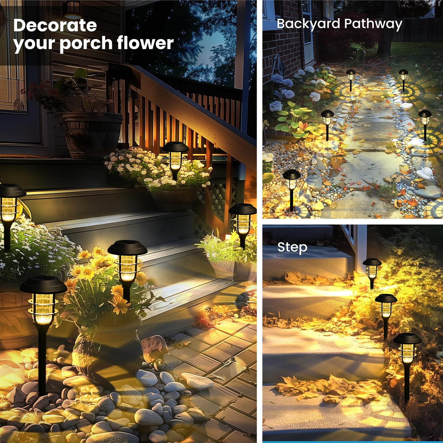 SOLPEX 8 Pack Solar Landscape Lights, Warm White, Waterproof, Model 8349-X