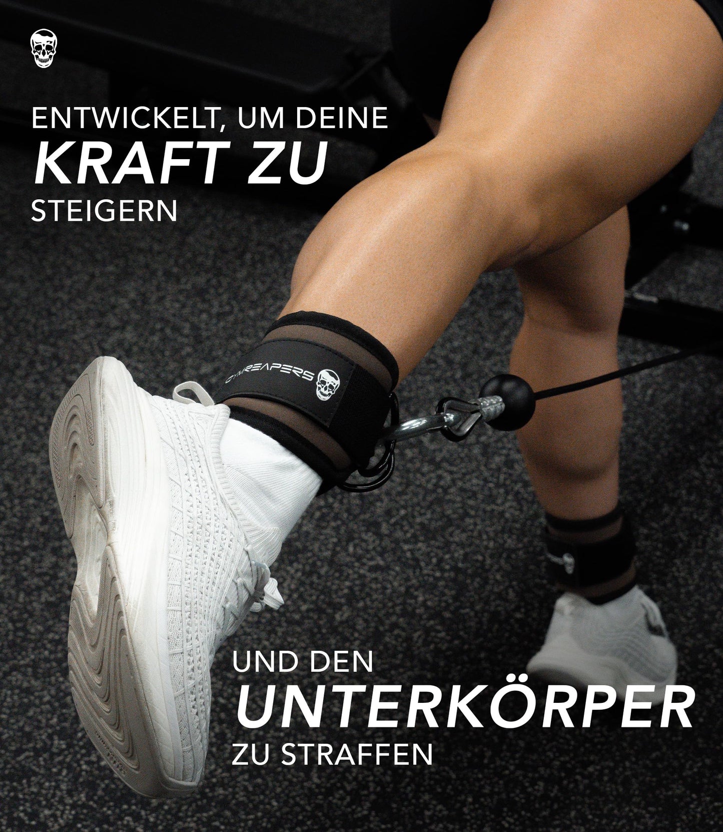 Gymreapers Ankle Straps (Pair) For Cable Machine Kickbacks, Glute Workouts, Lower Body Exercises - Adjustable Leg Straps with Neoprene Padding (Toffee, Pair)