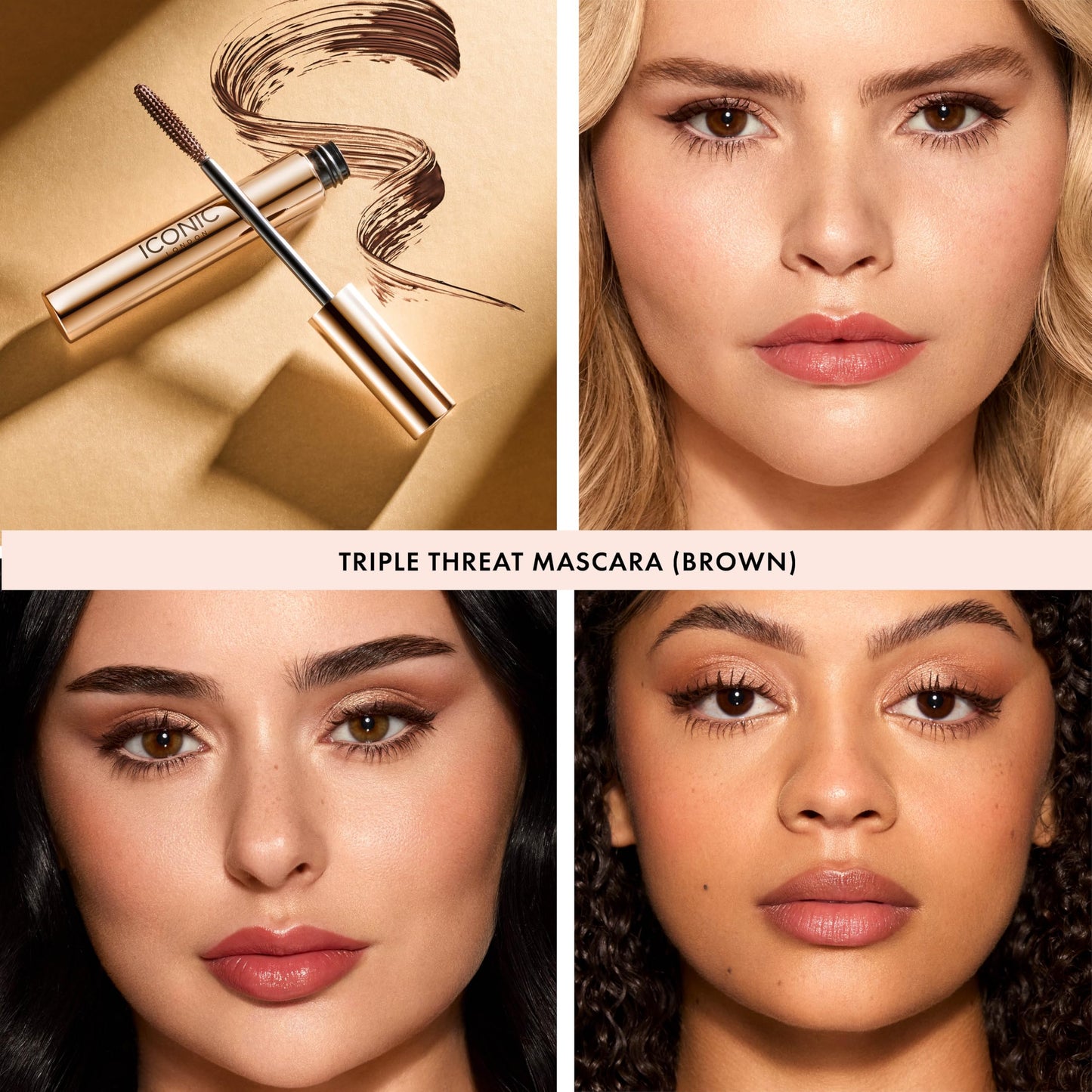 ICONIC LONDON Triple Threat Mascara | Volumizing, Lengthening + Lifting Mascara for Stunning Lashes, Cruelty-Free, Vegan Makeup,