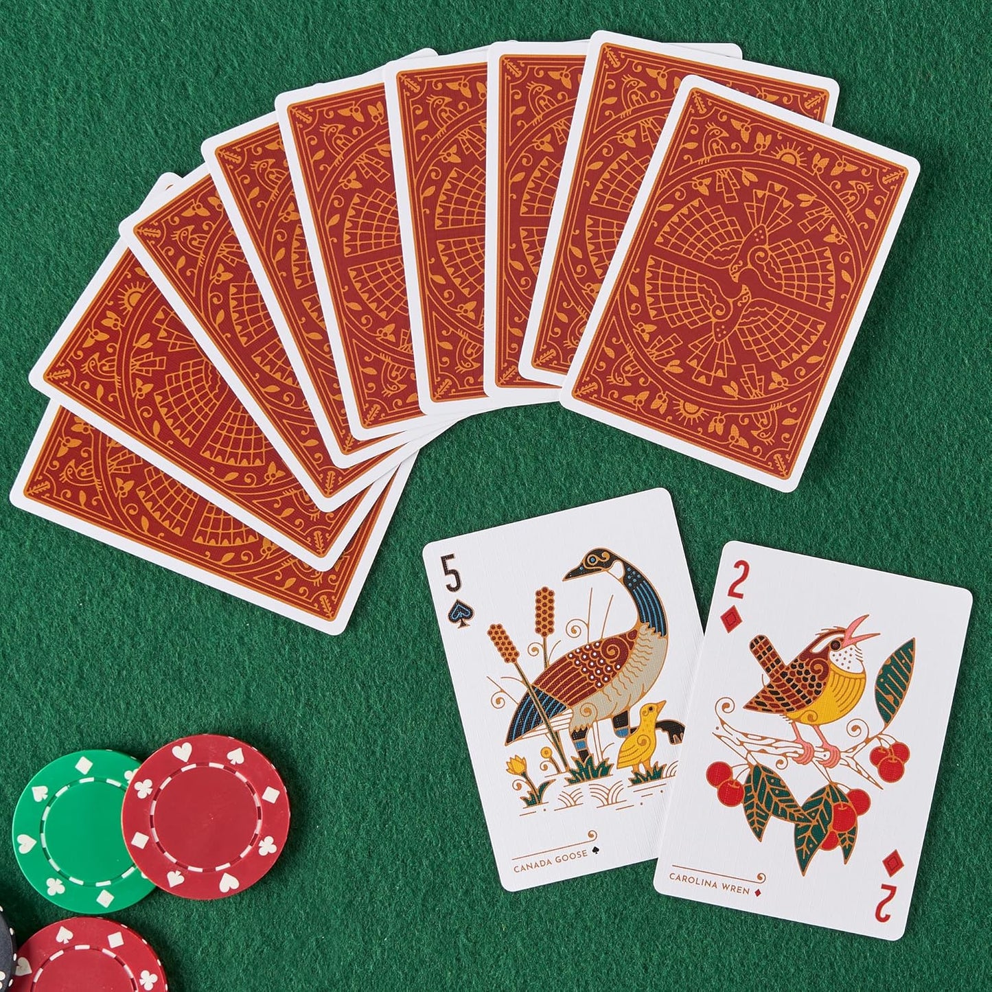 Bird in The Hand Themed Playing Cards | 54 Pieces of Stunning Custom Art | Unique Bird on Every Card in The Deck