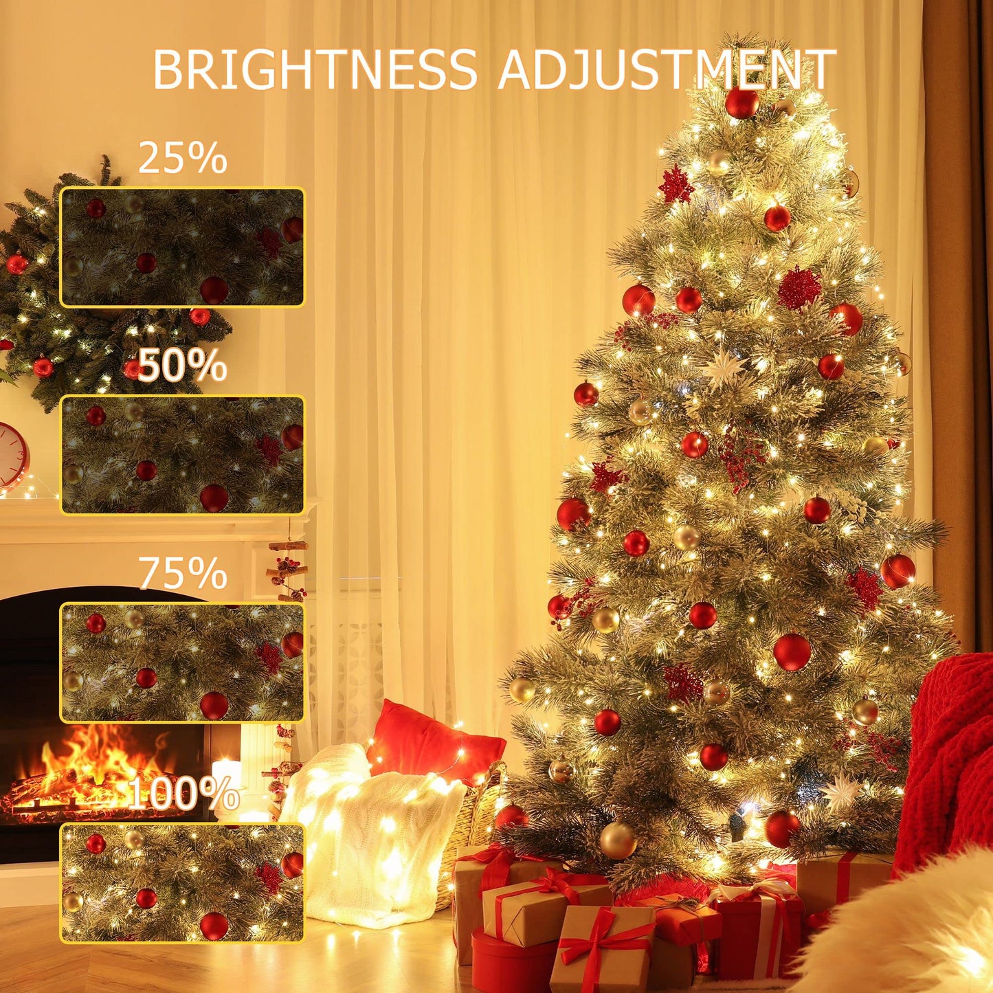 Eueasy Christmas String Lights, 1000 LED 344FT, Warm White, Waterproof, 8 Twinkling Modes, Indoor/Outdoor, Model 34