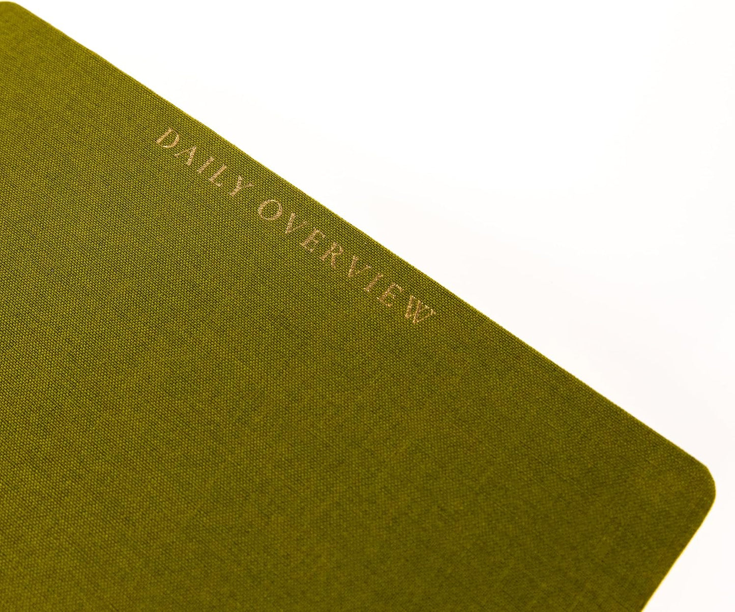 Daily Task Journal by Graphique Luxe Collection, Fabric-Wrapped Hardcover Spiral Notebook for Planning & Writing, Priority List Planner with Magnetic Bookmarks & Gold Foil Embossing,192 Pages, 6” x 8”, Olive Green