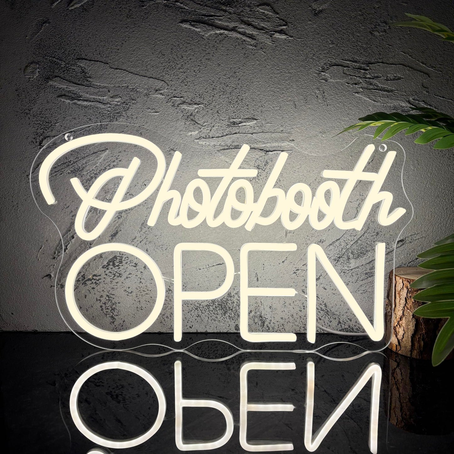 Photobooth Open Neon Signs for Wall Decor, Dimmable Photo Studio Sign Led Neon Light Sign Photo Booth Decor Open Sign Office Rec