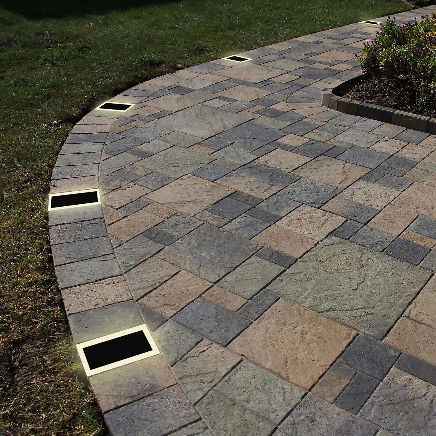 Lumengy Solar Paver Light 6?9 Inch 2700K Up To 20 Hours Continuous Lighting Stainless Steel Thick Glass Glare-Free Illumination For Driveways Pathways & Garden Waterproof & Drive-Over Rated