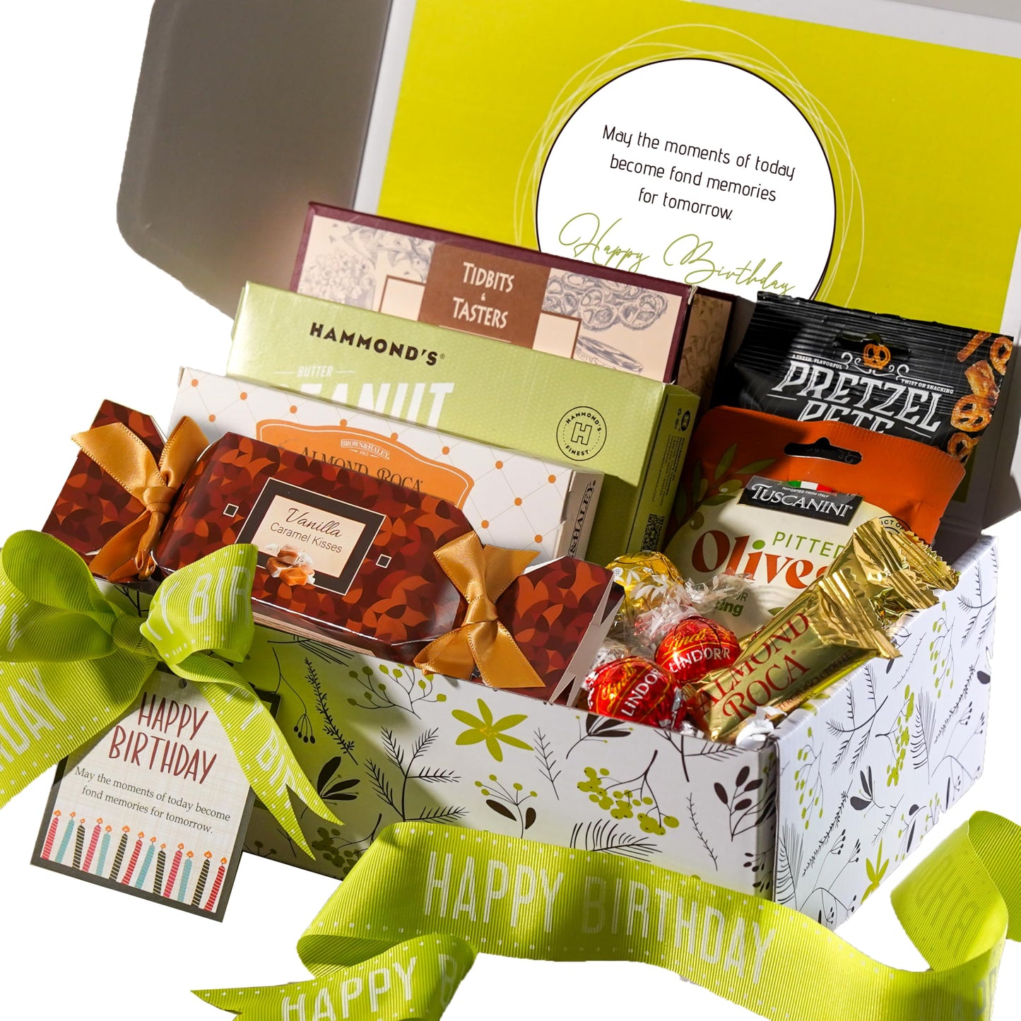 Broadway Basketeers Happy Birthday Gift Box - Gourmet Delight - Curated Snack Box - Sweet and Savory for Parties - Birthday Presents for Women Men Mom Dad Her Him