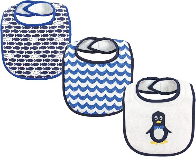 Luvable Friends Unisex Baby Cotton Terry Drooler Bibs with Fiber Filling