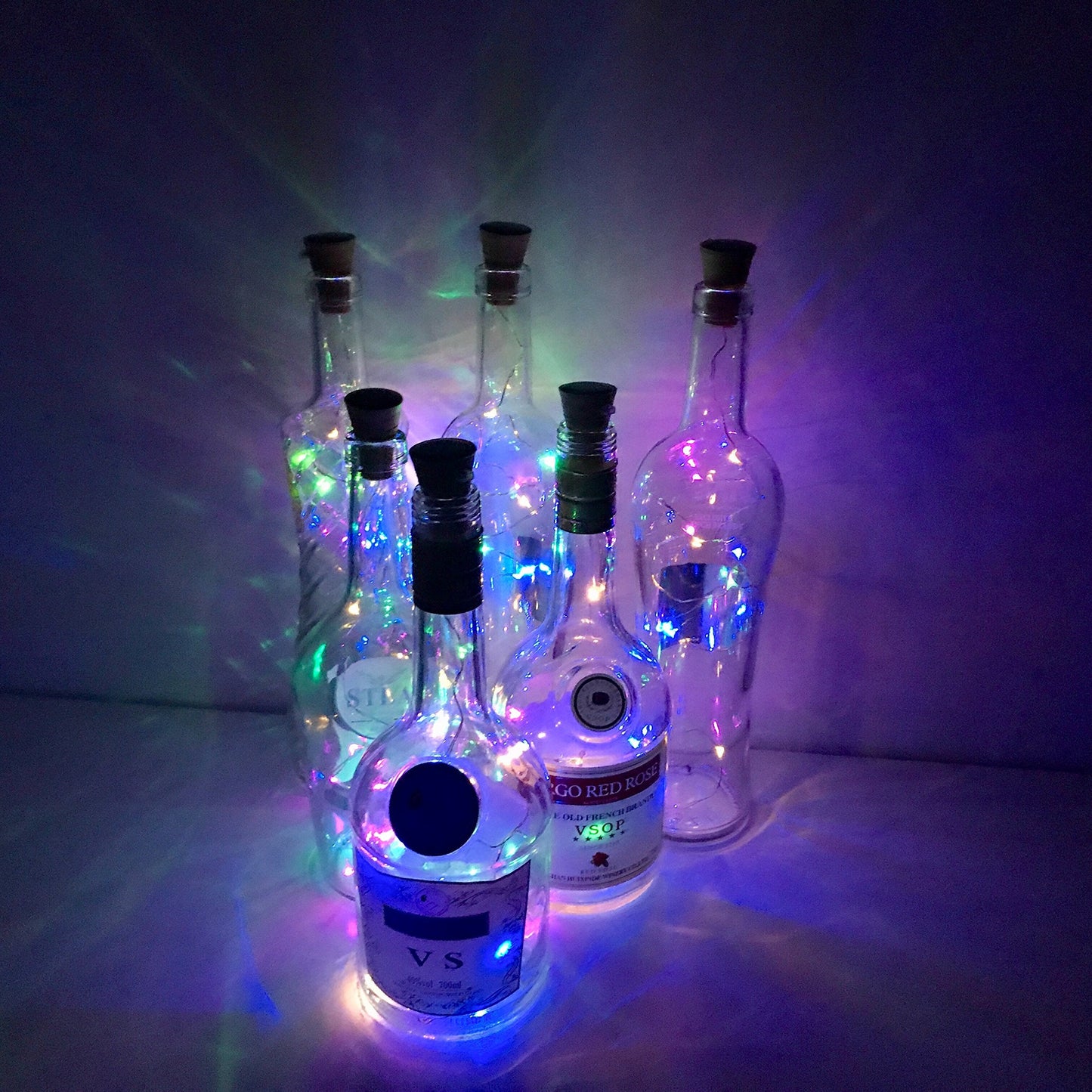 LoveNite Wine Bottle Lights, 10 Pack LED Fairy String Lights, Cork Shape, Battery Operated, 4 Colors