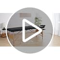 Brelley Massage Table Portable Wooden Lash Bed 24" Wide Adjustable Height 2-Fold Spa Table Foldable Tattoo Bed (Black)