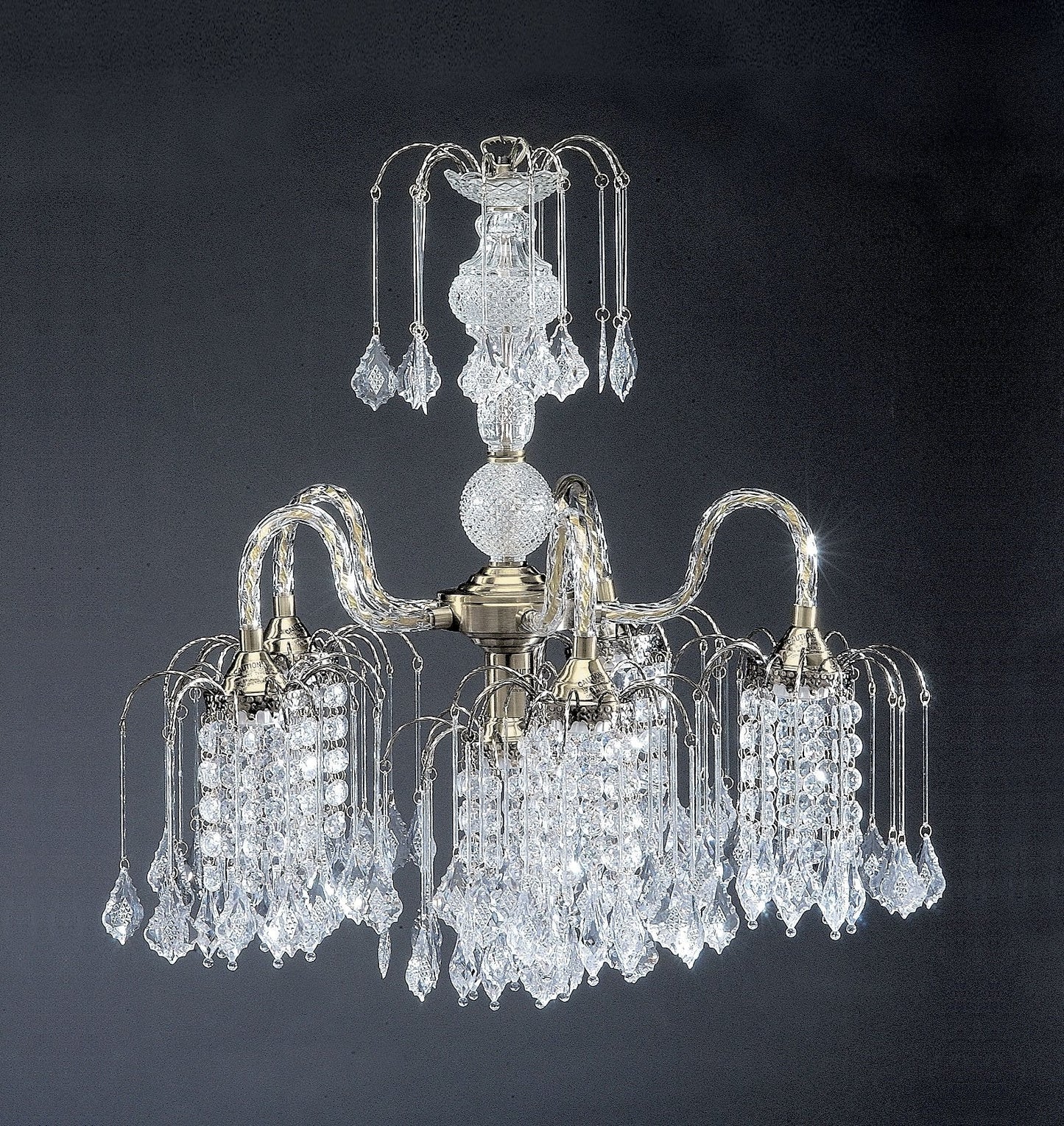 ORE International Chandelier 1966AB, Antique Brass, Brass Material, Antique Size