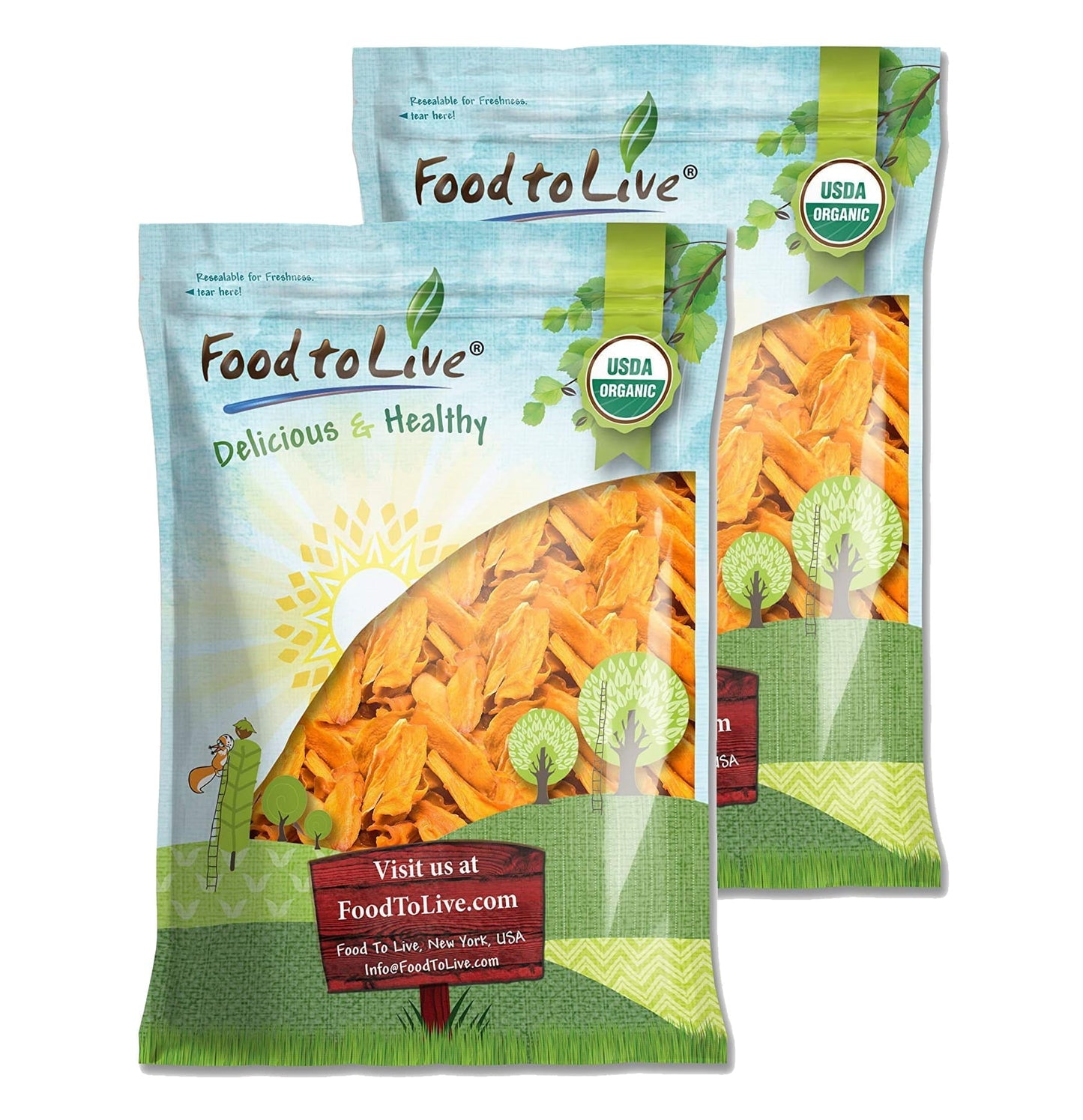 Food To Live Organic Mango Cheeks (Dried, Non-Gmo, Unsulphured, Unsweetened, Bulk) (14 Pounds)