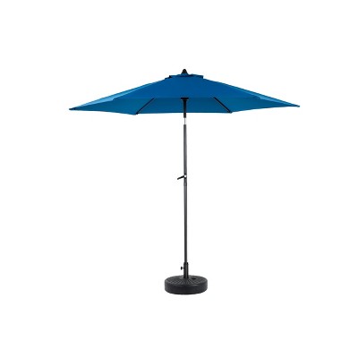 Gulches Blue 9FT Patio Umbrella, Push Button Tilt & Crank, UV Waterproof Market Umbrella for Backyard Deck (No Base)