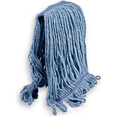Commercial Cotton String Mop Head Refill - Blue Looped-End Design for Heavy-Duty Wet Mopping, Industrial Grade