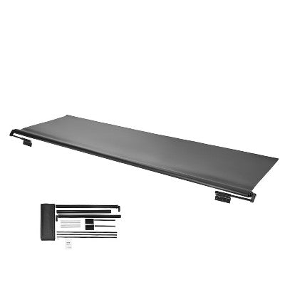 VEVOR Camper Awning Fabric Replacement, 1" to 12', Weatherproof Durable Slide Topper Awning with Bracket, Heavy Duty Slide Topper Awning , Black