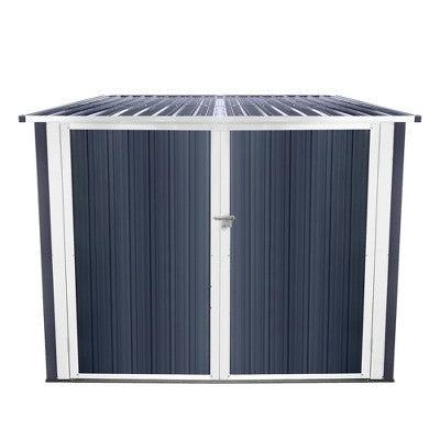 SEVOBAL Carports and Storage Sheds Outdoor Steel Bicycle Storage Shed with Four Bike Capacity and Weather Resistant Design, Grey, 75.59"*74.2"*63.5"