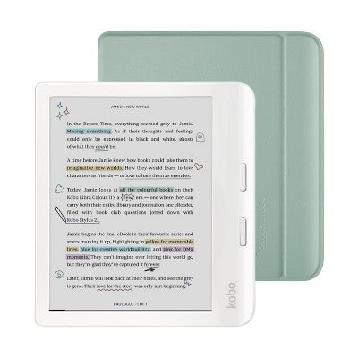Kobo Libra Colour White eReader with SleepCover Bundle