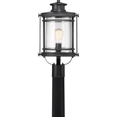 Booker 1-Light Mystic Black Outdoor Post Lantern